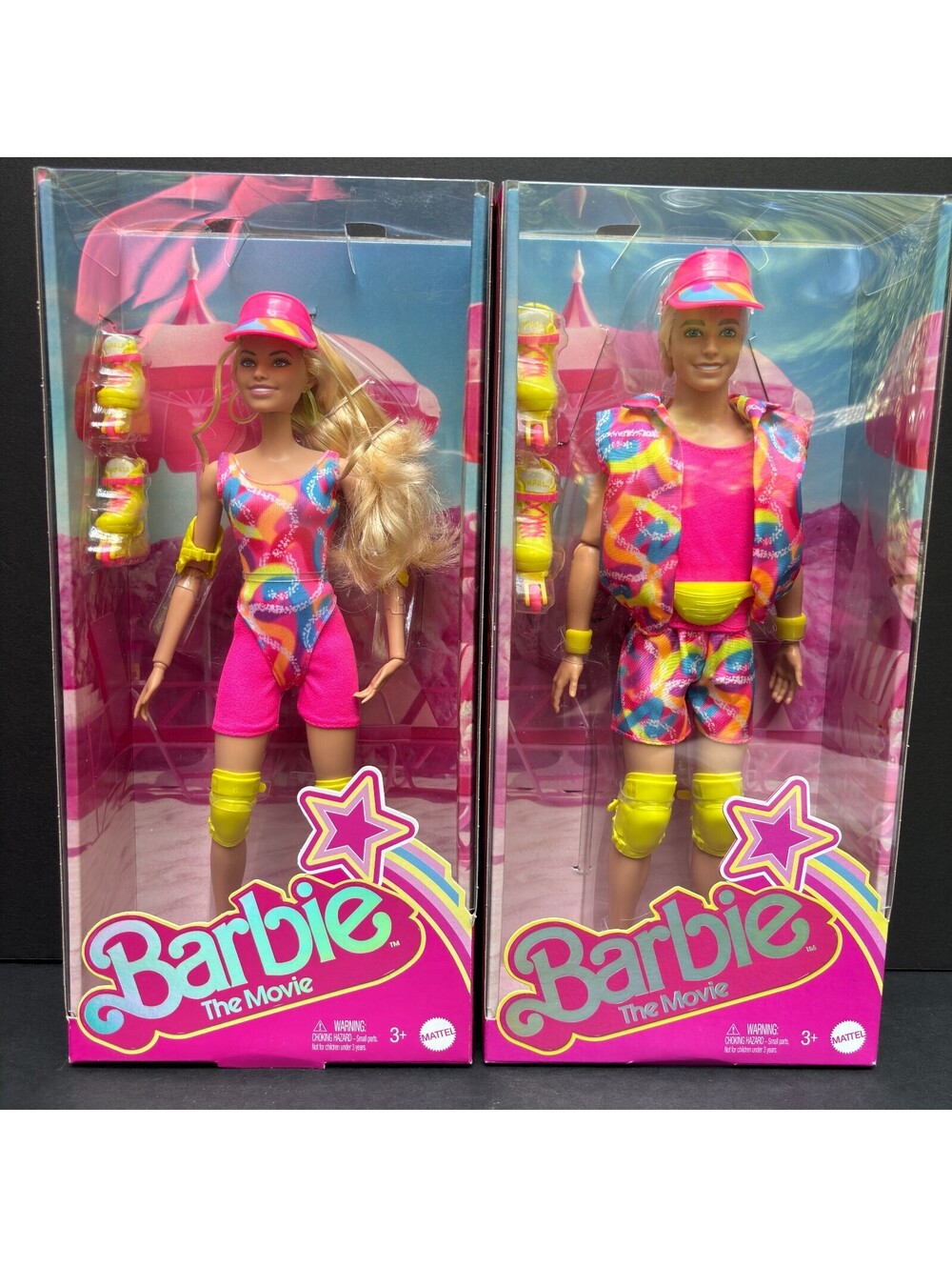 Barbie The Movie Collectible Doll Set Barbie & Ken Neon Inline Skating Outfit